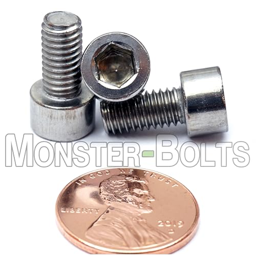 MonsterBolts - M6 x 12mm Socket Head Screws, DIN 912, Stainless Steel, 10 Pack - size: M6 x 12mm