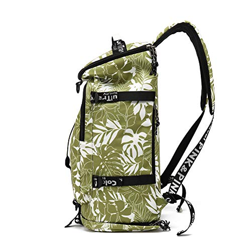 Kalesi Gym Duffle Bag Backpack 4-Way Waterproof with Shoes Compartment for travel Sport Hiking laptop - color: Olive-green