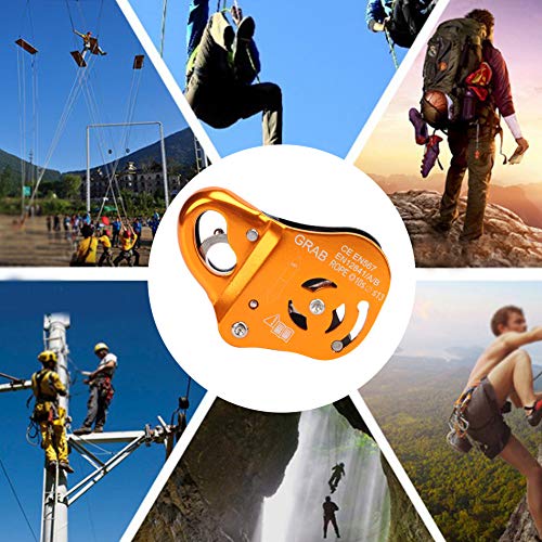 Alvinlite Climbing Pulley, Climbing Grab Rope Self-Locking Fall Rope Protector Climbing Pulley for Outdoor Rock Working - size: Load capacity 100KG, style: Safety Rope Protector