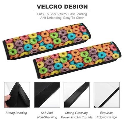 2PCS Breathable Car Seat Belt Pad for Elderly Support, Stroller Pushchair High Chair, Food Fruit Hoops Cereal Seat Belt Cushion, Anti-Slip Pad - color: Pattern 967
