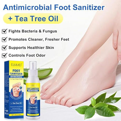 Foot Socks Odor Removal Spray, Helps Extend Shoe Lifespan, 120ml, Natural Foot Spray, Shoe Deodorizer, Easy To Apply, For Women Men Adult Post-Workout Travel Home Athlete Gym School