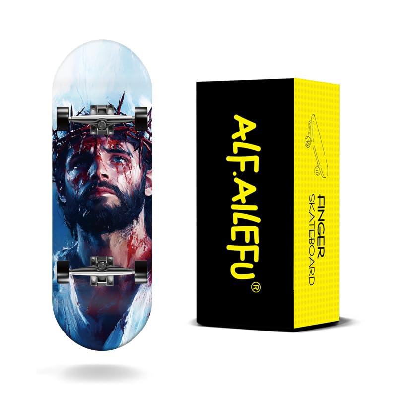 32mm Professional Fingerboard Complete Set, 5-Layer Maple Wood Deck with Metal Trucks, Bearing Wheels and Grip Tape (A625) - style: A625