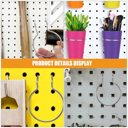 ABOOFAN 12Pcs Heavy Duty Iron Pegboard Hooks for Shop Storage Double Wire Pegboard Cup Holder Hooks for Wall Hanging Board for Garage Workshop Organization