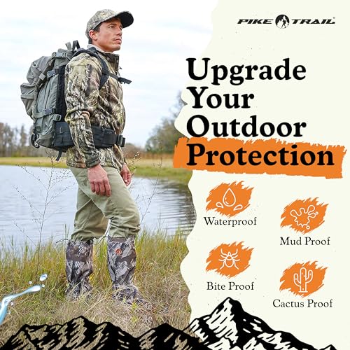 Pike Trail Adjustable Leg Gaiters - Lightweight, Waterproof - Leg Guards for Men & Women - Hiking Essentials Ideal for Hunting, Trekking & Fishing - 1 Pair - color: Black