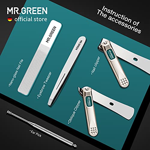 MR.GREEN Portable Manicure Sets Pedicure kits Stainless Steel Nail Clippers Tool Travel Grooming Case Nail Scissors Gift Box (Mr-6103) - color: Mr-6103