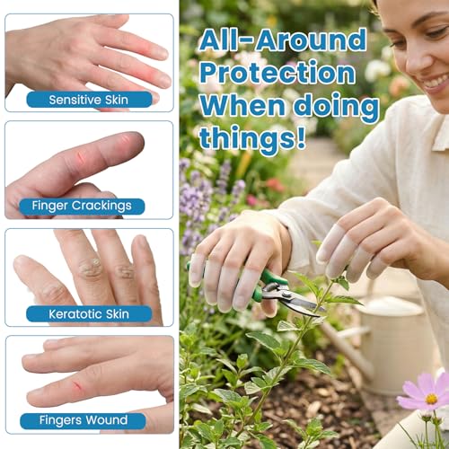 20Pcs Gel Finger Cots, Small Silicone Finger Protectors Sleeves, Fingertip Cover Caps to Heal Cracked, Eczema, Peeling, Hangnails, Corn, Calluses - size: medium and Small