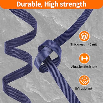 BEYOURD 1 inch Buckles and Strap Set: 10 Yards Polyester Webbing, 6 Pack Dual Adjustable Side Release Plastic Buckles, 12 PCS Tri-Glide Slider Clips, Navy Blue - color: Navy Blue