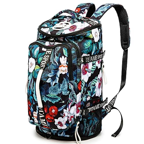 SDTAME Gym Duffel Backpack with Shoe Pocket & Laptop Sleeve - color: Turquoise