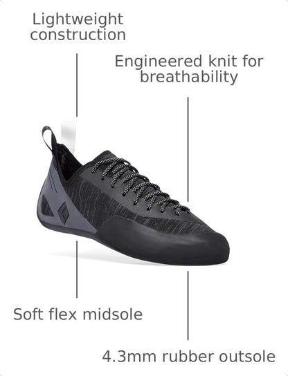 BLACK DIAMOND Men's Momentum Lace or Strap Rock Climbing Shoes, Gym/Outdoor