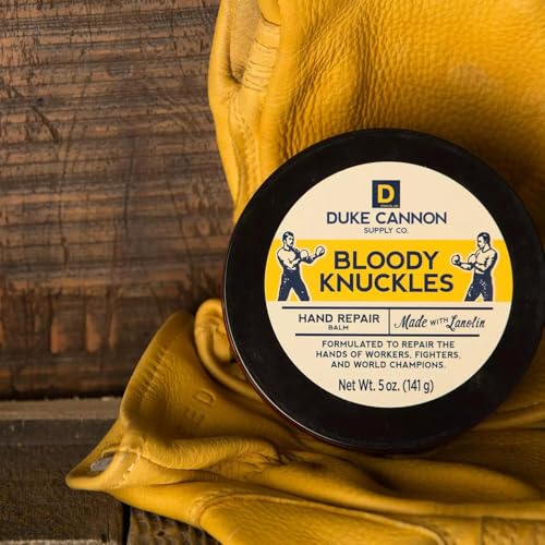 Duke Cannon Bloody Knuckles Hand Repair Balm, 5 oz (Pack of 2), Unscented | Heavy-duty hand repair balm deeply moisturizes dry, cracked hands without leaving a greasy residue. - size: 5 Ounce (Pack of 2)