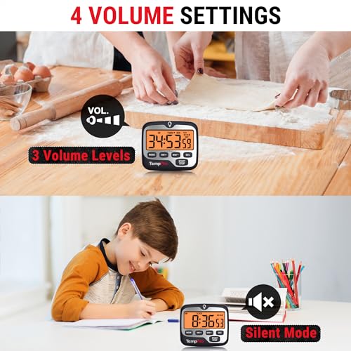 TempPro TM01 Kitchen Timers for Cooking with Count Up Countdown Timer, Digital Timer for Kids Students with Touch Backlight, Study Timers for Classroom Teacher Supplies(Previously ThermoPro) - size: Digital Timer 1 Pack