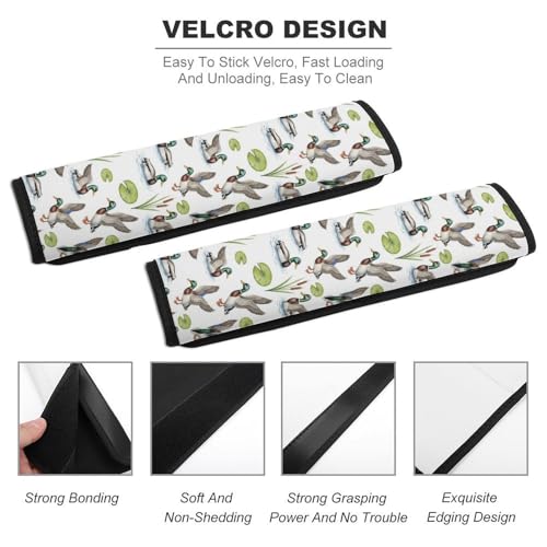 Soft Padded Seat Belt Cover for Girls and Boys, Stroller Pushchair High Chair, 2 Piece Mallard Duck Shoulder Protector Anti-Slip Pad - color: Pattern 292