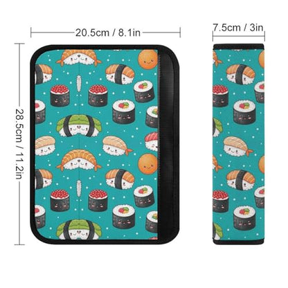 1 Pair Universal Soft and Comfortable Car Seat Belt Pad for Girls and Boys, Most Cars, Funny Food Sushi Harness Pads Strap, Neck and Shoulder Support - color: Pattern 791