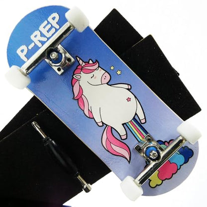 P-REP V2 Pro Performance Complete Wooden Fingerboard kit with Urethane Wheels and Bushings 34mm - Smell the Rainbow - color: Smell the Rainbow