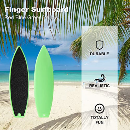 4 Pack Finger Surfboard for Car Ride - 1.4" x 4.5" Pro Air Fingerboard, Fun Keepsake Toy Gifts for Teens, Ideal Birthday & Travel Stocking St - color: Blue Green Yellow and Red