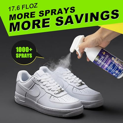 Shoe Deodorizer Spray – 17.6 Floz Powerful Odor Elimination For Shoe, Sneaker, Boot, Cleats & Leather – Long Lasting Shoe Odor Spray For Smelly Sandals, Freshener & Smell Remover for Stinky Footwear