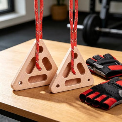 Climbing Fingerboard Triangular Wooden Fitness Equipment with Multi-Depth | Climbing Board for Home Playroom Garage Basement Apartment Gym Dorm Studio