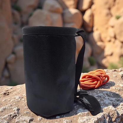 Chalk Bag for Rock Climbing, 840D Oxford Cloth Bouldering Chalk Bag with Quick-Adjust Waist Belt, 7.5x4.9x4.9 in Lightweight Bag for Climbing, Weight Lifting, Gymnastics
