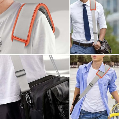 Hseok 60 Inch Shoulder Strap, Ultra-Thick and Padded with Metal Swivel Hooks for Laptop Messenger and Crossbody Canvas Bags - color: Gray Orange
