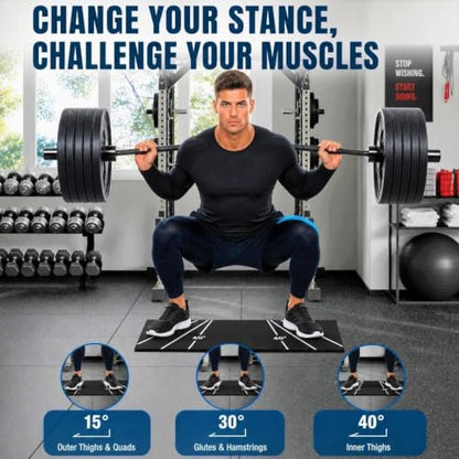 1000 lb Capacity Squat Wedge Block 15° for Squats. Non Slip Heel&One Piece | Heel elevated squat block non slip slant board for calf stretching. knee over toes weight lifting Home Gym Accessory