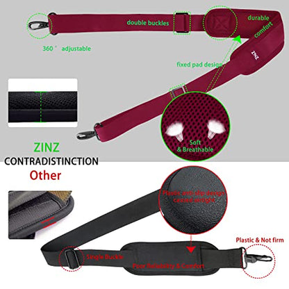 ZINZ 79 inch Shoulder Strap, Extra-thick Fixed Cushion Pad and Dual Clasps Universal Replacement Strap with Metal Swivel Hooks for Laptop Bags, Luggage Bags, Camera, Crossbody (200cm,Red) - color: Red