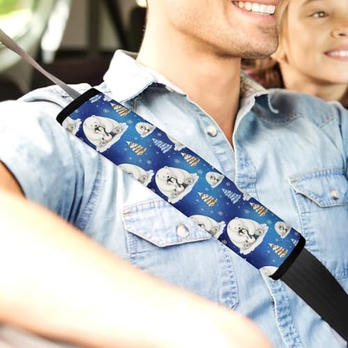 1 Pair Universal Soft and Comfortable Car Seat Belt Pad for Girls and Boys, Most Cars, Penguin White Polar Bear Animal Harness Pads Strap, Neck and Shoulder Support - color: Pattern 1196