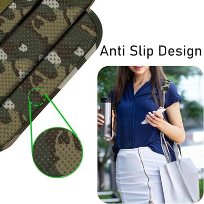 Ultra Thick & Breathable Universal Shoulder Pad Cushion for Bag - Long & Comfort - color: Camouflage Green