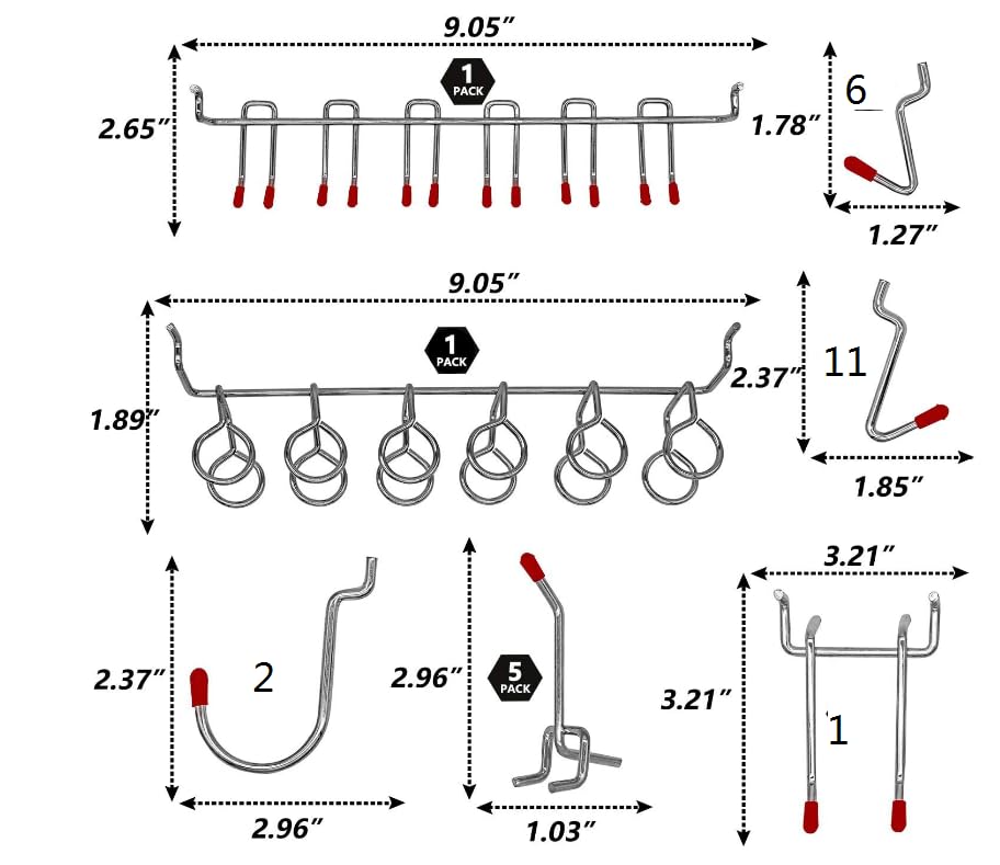 WEN Workbench Pegboard Accessory Kit, 114-Piece (WB114A) (Pack of 12) - size: (Pack of 12)