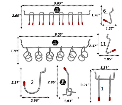 WEN Workbench Pegboard Accessory Kit, 114-Piece (WB114A) (Pack of 12) - size: (Pack of 12)
