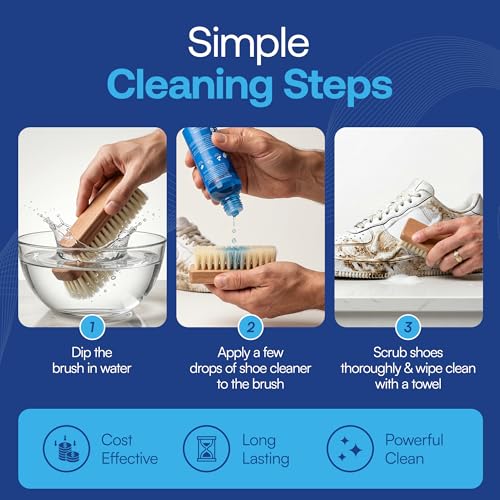 Shoe Cleaner Kit | Sneaker Cleaner (4 oz) with & Bristle Brush, Up to 100+ Washes, for All Washable Shoe Types