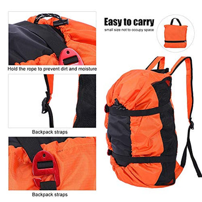 Haofy Climbing Bag Rock Climbing, Tarp, Rock Climbing Rope Kit Bag Folding Shoulder Strap For Outdoor Camping Hiking (Orange)