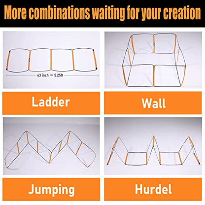 Agility Ladder, Agility Training Equipment, Soccer Speed Ladder, Football Footwork Ladder, Workout Ladder for Kid Adult, Foldable Instant Set-up & Tangle-Free & Carry Bag(4/8/8+4/12 Rung) - size: 8 rung