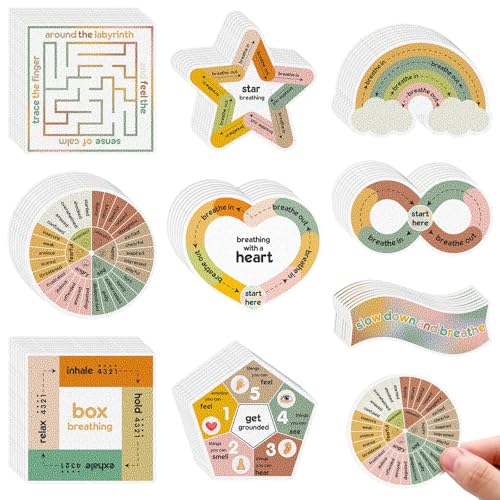 Libima 72 Pcs Anxiety Sensory Stickers Textured Stickers Fidget Mindfulness Sticker School Counselor Supplies Adult Sensory Items Anxiety Relief, 9 Styles (Vintage Color) - color: Vintage Color