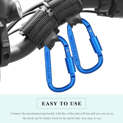 2PCS Hook for Hanging Helmet Goggle Headsets Bags, Heavy Duty Carabiner Clip, Adjustable Strap Hook for Scooter (Blue) - color: Blue