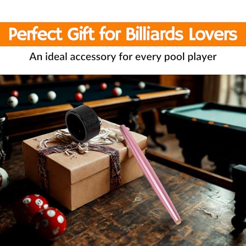Aluminum Circle Pool Chalk Holder - Use with TAOM Pyro or TAOM V10 Chalk - Slip-in Pocket Pool Cue Chalk Holder - Cover Billiard Supplies - Snooker Accessory Chalk - color: Pink