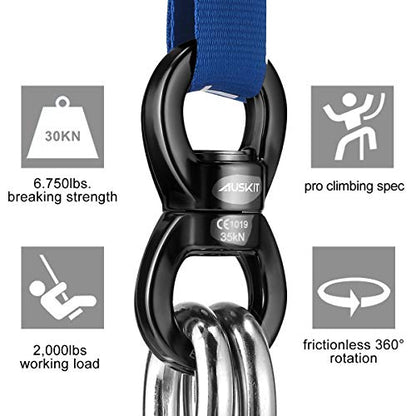 Black Swing Swivel, 35 KN Safest Rotational Device Hanging Accessory - color: Black, size: 35 KN