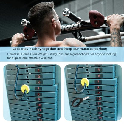 2pcs Ring Shaped Weight Machine Stack Pin, 3/8 Inch Diameter Drop Set Pins 6 Inch Gym Pins for Weight Stack Carbon Steel Loading Pin for Weight Plates Weight Selector Stack Extender Pin for Home Gym