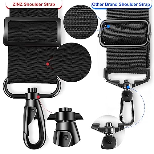 ZINZ 75" Shoulder Strap with Fixed Pad and Dual Balanced Buckles，Black - color: Black