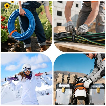 4 Pack Lashing Straps with Buckles,Adjustable Utility Tension Straps,Simple Tie-Downs Straps for Securing Bike Moto Luggage,Garden Hoses,Skis,Wires and Cables,Black,22" - color: Black, size: 22" Length / 4 Pack
