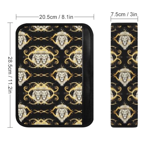 2 Pack Lions Luxury Black Gold Artistic Wildlife Seat Belt Shoulder Pad Universal Fit Harness Pads Strap for Kids, Car Seats Pushchair Strollers High Chair Pushchair, Shock Absorption - color: Pattern 573