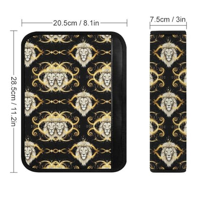 2 Pack Lions Luxury Black Gold Artistic Wildlife Seat Belt Shoulder Pad Universal Fit Harness Pads Strap for Kids, Car Seats Pushchair Strollers High Chair Pushchair, Shock Absorption - color: Pattern 573
