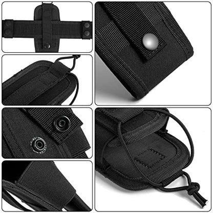 FRTKK Tactical Radio Holder Radio Holster Molle Radio Pouch Universal Radio Case Military Heavy Duty Radio Bag for Police Firefighter Two Ways Walkie Talkies Vest (Black-small) - color: Black-small