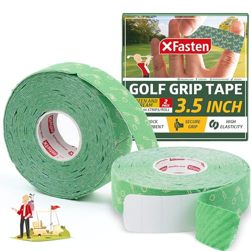 XFasten Golf Tape for Fingers 110 Precut Strips, 2-Pack - Waterproof Golf Finger Tape Grip, Athletic Blister Protection Sports Wrap Strips, 4-Way Stretch, Soft-Edged, Sweatproof, and Residue-Free - size: 110 Precut Strips (2 Rolls)