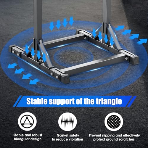 AFFLUENT Pull Up Bar Stand Free Standing Pull Up Bar Station 8 Adjustable Heights Power Tower for Home Gym Workout 330lbs Capacity - color: Black