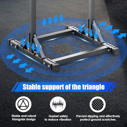 AFFLUENT Pull Up Bar Stand Free Standing Pull Up Bar Station 8 Adjustable Heights Power Tower for Home Gym Workout 330lbs Capacity - color: Black