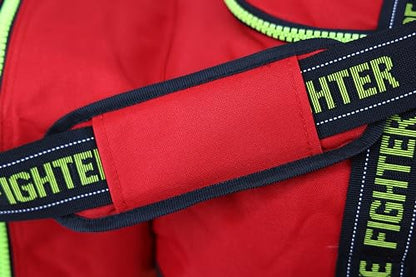 Lightning X Products Fireman Premium 3XL Firefighter Rescue Step-In Turnout Fire Gear Bag With Shoulder Strap & Helmet Pocket (Red) - color: Red