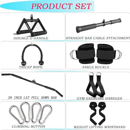 Kinglotus Cable Machine for Home Gym,Triceps Press Down Cable Machine attachments,LAT Pull Down attachments,Triceps Pull Down attachments,Fitness Equipment Cable Accessories