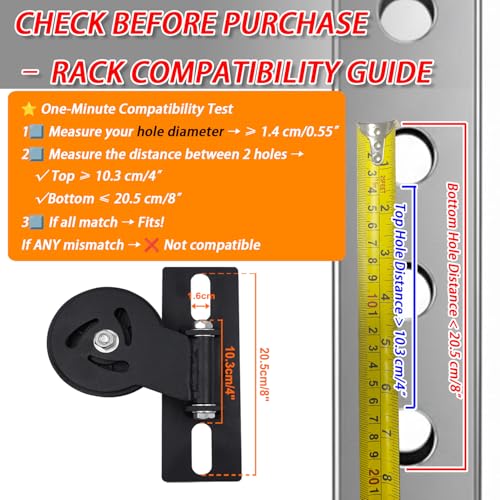 Cable Pulley System for Squat Racks – Fits 5/8" with Extended Slot Design, Heavy-Duty 180° Swivel Pulley for Smooth Gliding and Full-Body Workouts in Home Gyms