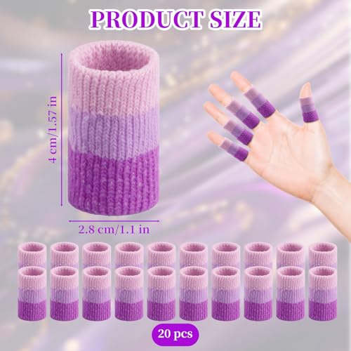 20PCS Crochet Finger Guard, 3.9-Inch Finger Covers Compression Crochet | Finger Sleeves for Knitting Finger Protector, Breathable Finger Cushion for Writing