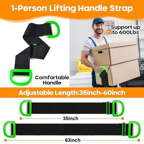 Moving Straps with Chest Buckle,2-Person Shoulder Moving Straps with 1-Person Lifting Strap for Moving Furniture,Appliances,Mattresses Heavy Object Up to 1200Lbs - color: Orange-With Chest Buckle
